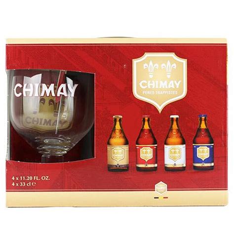 Chimay Gift Set 4-Pack with 1 Glass – CraftShack - Buy craft beer online.