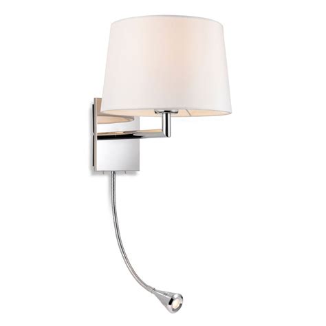 Firstlight Grand Wall Light With Led Reader In Chrome With Cylindrical