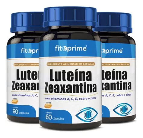 Kit X Lute Na Zeaxantina Vitaminas A C E Cobre Zinco Sabor Sem Sabor