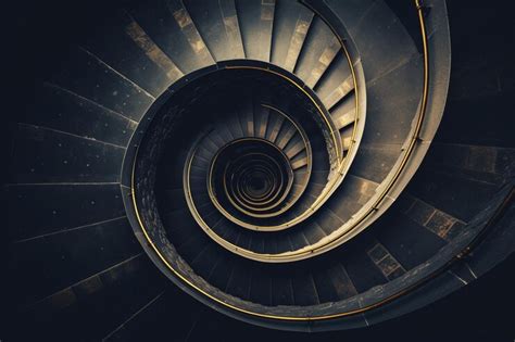 Premium Photo | Staircase in spiral or swirl shape Fibonacci golden ...