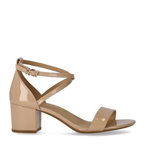 Michael Kors Serena Flex Nude Half Heeled Sandal In Metallic Lyst