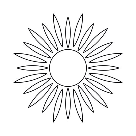 Sun icon, outline style 14623201 Vector Art at Vecteezy