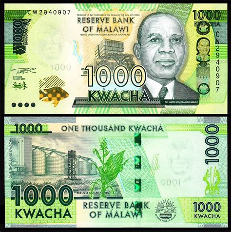 Malawi Kwacha Unc Pcs Lot Consecutive P E