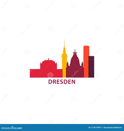 Dresden City Cool Skyline Logo Illustration Stock Vector Illustration