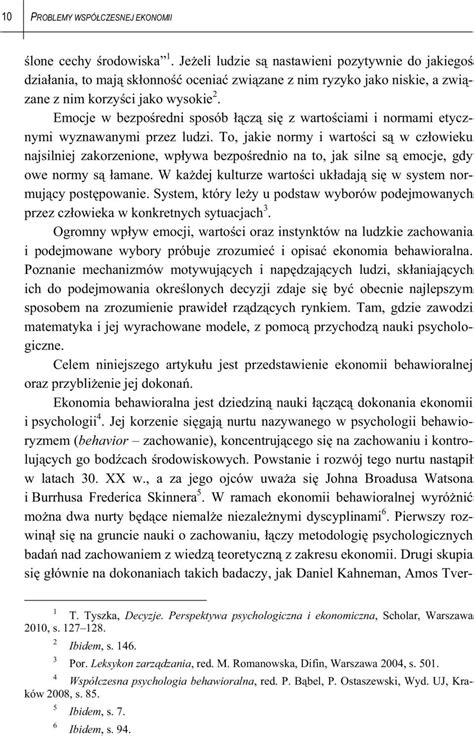 Ekonomia Behawioralna Wprowadzenie Do Problematyki Pdf Darmowe Pobieranie