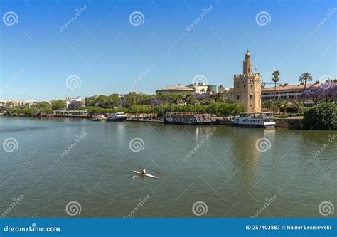 view   guadalquivir river   torre del oro seville spain