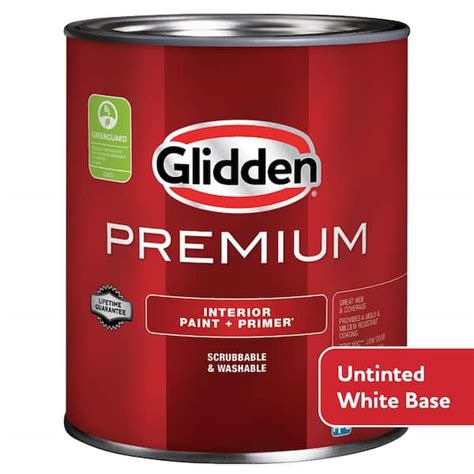 Glidden Premium Qt Pure White Base Satin Interior Paint Gln N