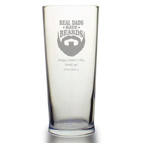 Personalised Pint Glass Real Dads Have Beards