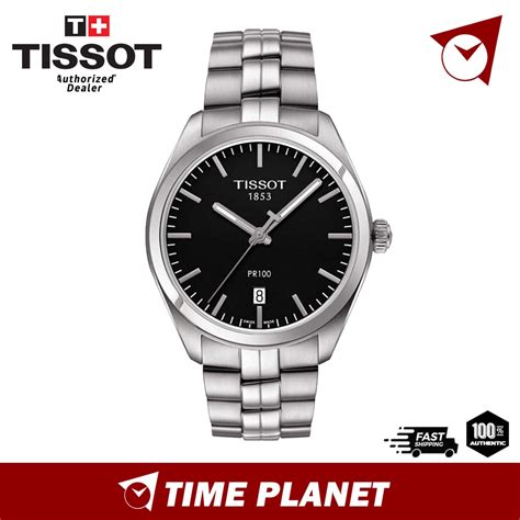 Tissot Pr 100 Black Dial Stainless Steel Mens Watch Official Warranty