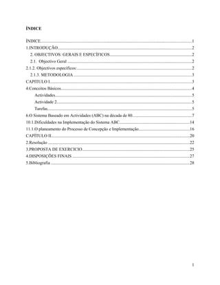 Sistema De Custeio Baseado Em Actividades Abc PDF