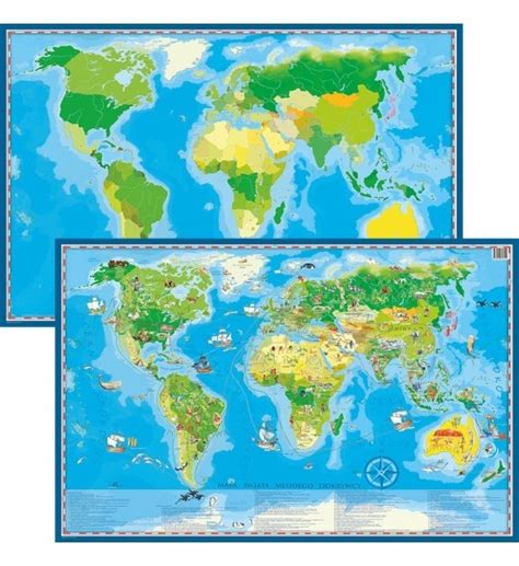 Podk Adka Na Biurko Dwustronna Mapa Wiata Oficjalne