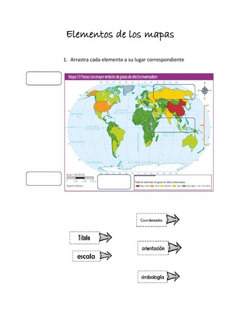 Los Elementos De Un Mapa Worksheet Images And Photos Finder