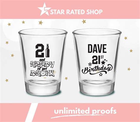 Custom 21st Birthday Shot Glasses 21st Birthday Shot Glass Etsy