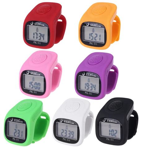 Digital Finger Tally Counter 8 Channels Backlight Time Prayer Silicone