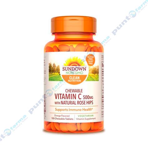 Vitamin C 500mg Masticable Sundown Naturals Frasco De 100 Cápsulas Punto Farma