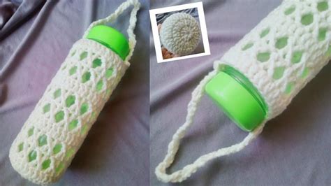 how to crochet bottle cover using cross stitch, crochet bottle holder tutorial in 2023 | Bottle ...