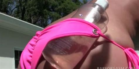 Oily Blonde Stripping Naked Outdoor Touches Her Hot Assets Tnaflix