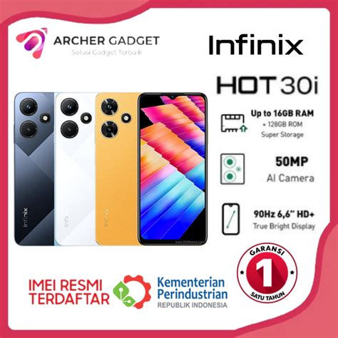 Jual Infinix Hot 30i 8 128GB Up To 16GB Extended RAM Helio G37 6 6 HD IPS 50MP AI