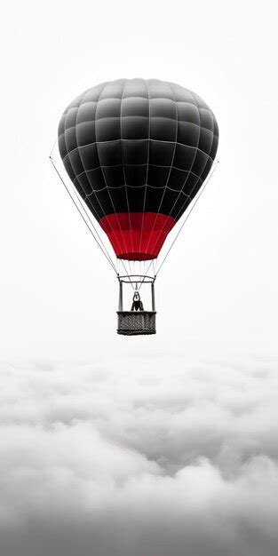 Premium Ai Image Epic Portraiture Black And Red Hot Air Balloon