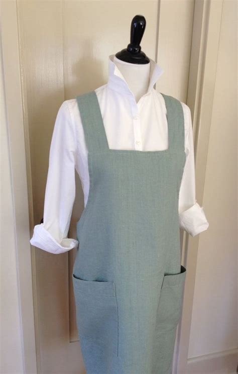 Linen Japanese Style Smock Apron Or Pinafore Bib Etsy Style Smock