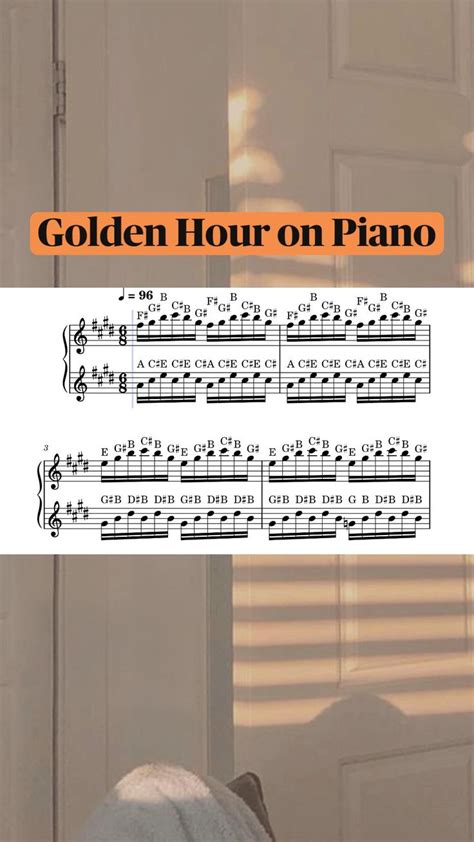 Golden Hour on Piano Music Notes | Piano songs sheet music, Piano ...