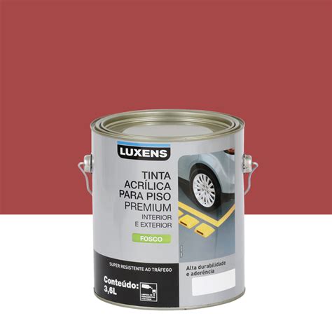 Tinta Acrilica Fosca Para Piso Vermelho 3 6L Luxens Leroy Merlin