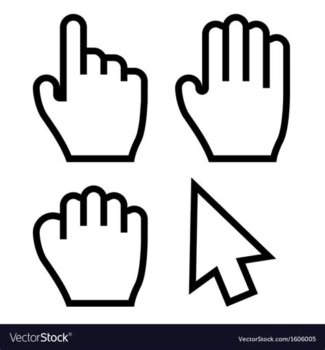 Hand Cursors Royalty Free Vector Image Vectorstock