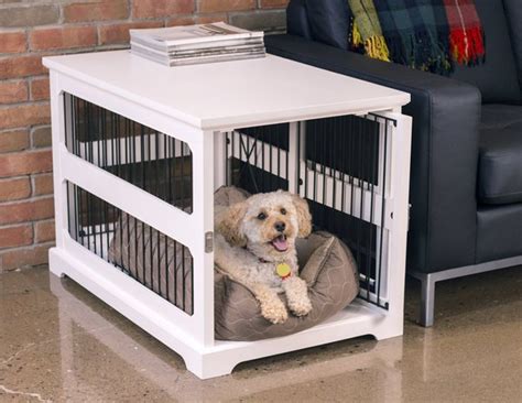 Merry Products Slide Aside Single Door Furniture Style Dog Crate And End