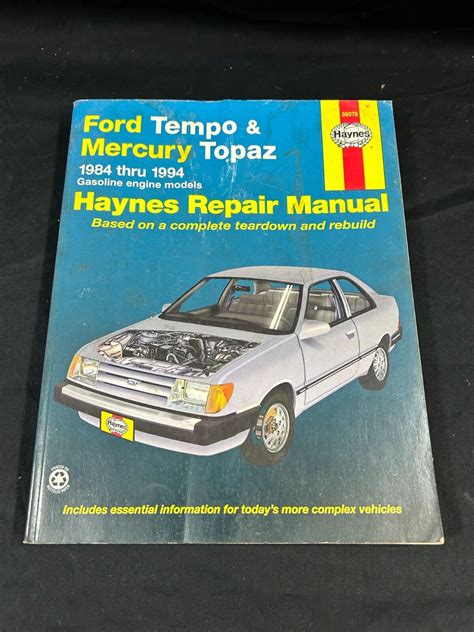 Repair Manual Haynes Ford Tempo Mercury Topaz Ebay