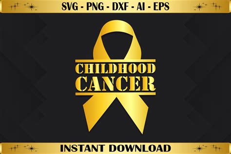 Gold Ribbon Childhood Cancer Graphic by abhamidakon · Creative Fabrica