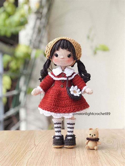 Crochet Doll Pattern Jolie Doll Amigurumi Doll Pattern Pdf In