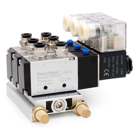 Buy Heschen Electrical Pneumatic Triple Solenoid Valve 4V210 08 DC24V