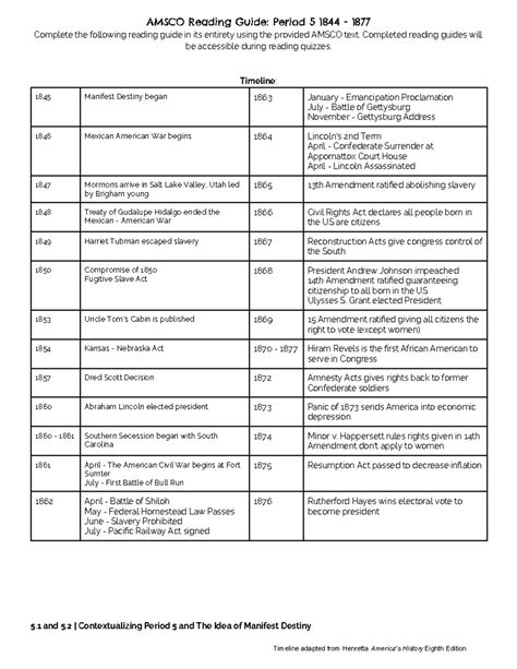 Copy Of Period 5 Amsco Reading Guide AMSCO Reading Guide Period 5