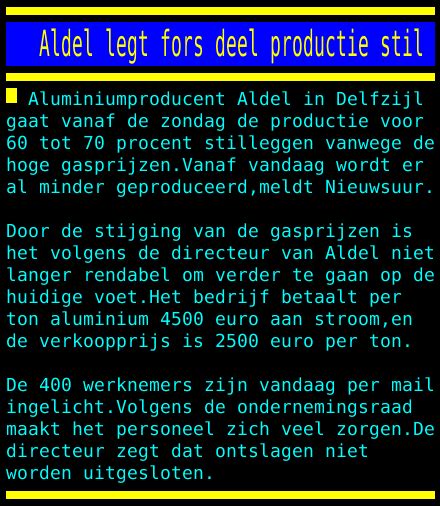 Nos Teletekst On Twitter Aldel Legt Fors Deel Productie Stil Https