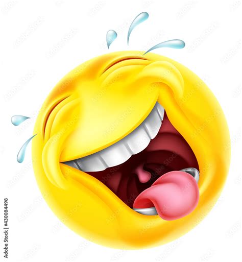 laughing emoticon cartoon face icon stock vector adobe stock