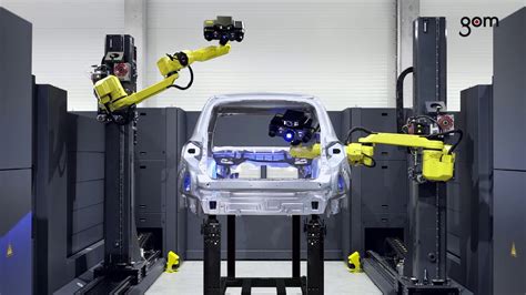 3d Laser Scanner Measures Automotive Car Body In Inspection Cell Youtube