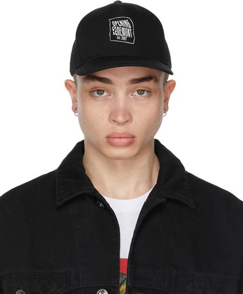 Opening Ceremony Black Warped Logo Cap 87 Ssense Lookastic