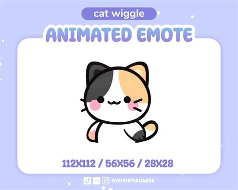 ANIMATED Cat Wiggle Emote For Twitch And Discord Calico Cat Emote