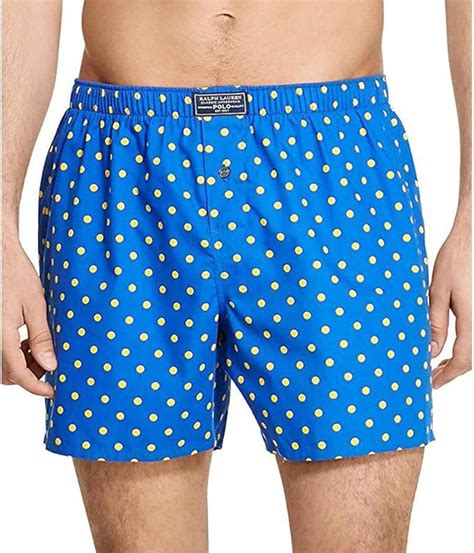 Classic Woven Printed Boxer Medium Blueyellow At Amazon Mens Clothing Store