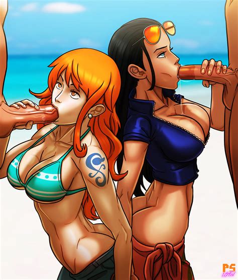 Nami And Nico Robin By Pumpkinsinclair Hentai Foundry