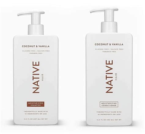 Native Brand 165 Oz Shampoo And Conditioner Set Coconut And Vanilla Moisturizing Sulfate Free