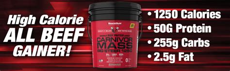 Amazon MuscleMeds Carnivor Mass Chocolate Big Steer 1250 Bucket