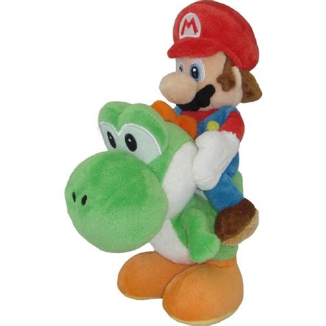 Super Mario Peluche De Mario Sur Yoshi Vert Cm