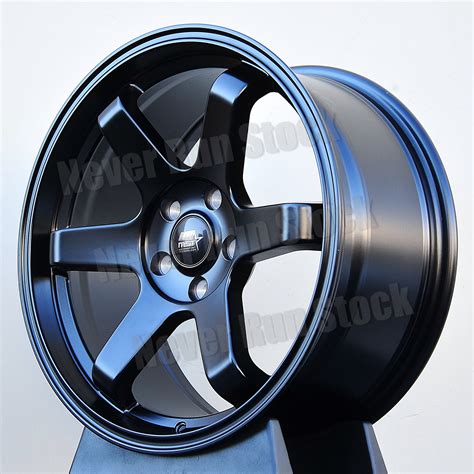 Mst Mt 01 18x85 18x95 35 Staggered 5x100 Matte Black Te 6 Spokes