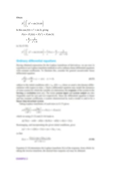 Solution Laplace Transform Of Derivatives Studypool