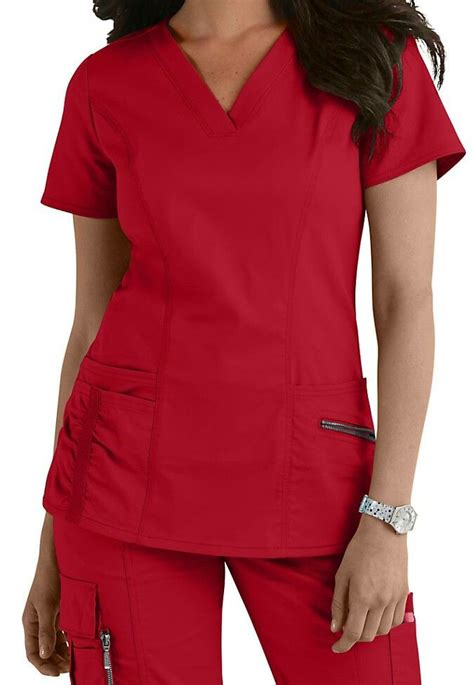 Red Scrubs Beyond Scrubs Ellie Vneck Scrub Top Red Scrubs Red Scrubs Outfit Scrubs Outfit