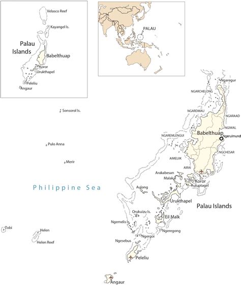 Map of Palau - Cities and Islands - GIS Geography