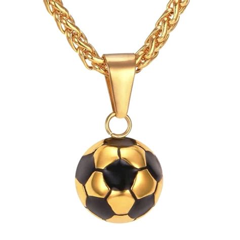 Gold Soccer Ball Pendant Necklace Made Of Stainless Steel | Classy Men ...