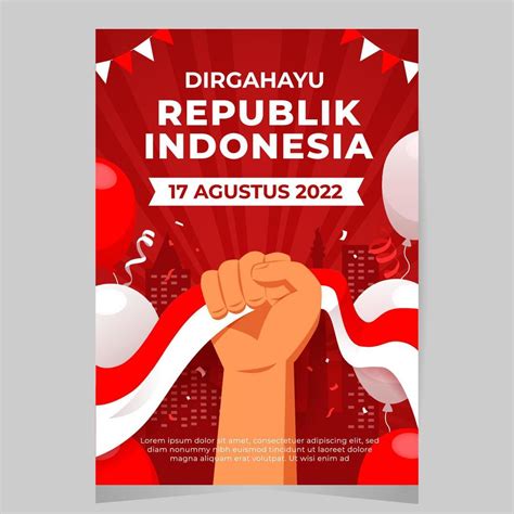 Dirgahayu Republik Indonesia Poster Template 7660471 Vector Art At Vecteezy