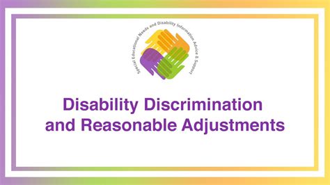 Sendiass Webinars Disability Discrimination And Reasonable Adjustments